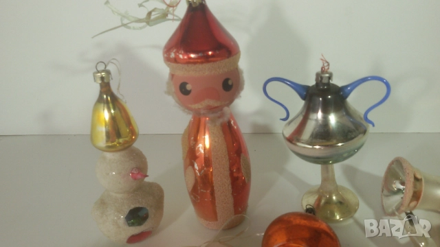 Лот ретро коледни орнаменти от тънко стъкло, снимка 6 - Декорация за дома - 52058870