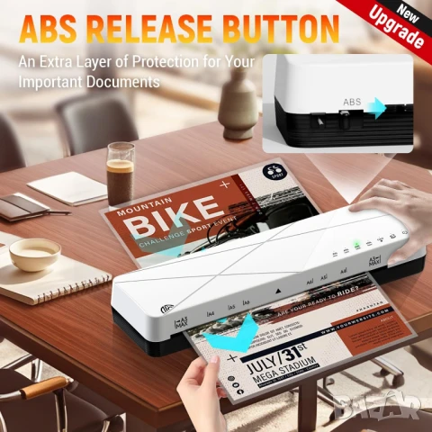 Ламинатор A3 A4 A5 A6 с 6 режима на ламиниране, ABS и автоматично изключване, снимка 6 - Друго - 51048888