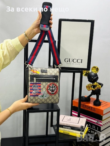 Gucci Мъжка Чанта За През Рамо Гучи - Налични Различни Цветове Код E894, снимка 6 - Чанти - 51864678