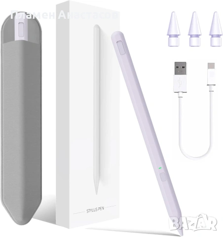 Milikilo AX10S-US Stylus Pen за iPad – светлолилав активен стилус с Palm Rejection