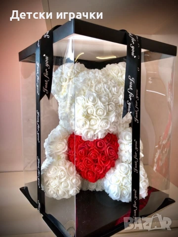 Мече от рози в подаръчна кутия 20, 25 см и 40 см, BG Rose Bear, снимка 18 - Подаръци за жени - 50344916