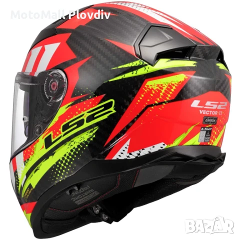 Каска LS2 FF811 Vector II Carbon Tantic Helmet – Red/Yellow, снимка 2 - Аксесоари и консумативи - 50711351