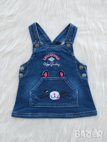 Бебешки дънков сукман 0-3 месеца, снимка 6 - Бебешки рокли - 51811796