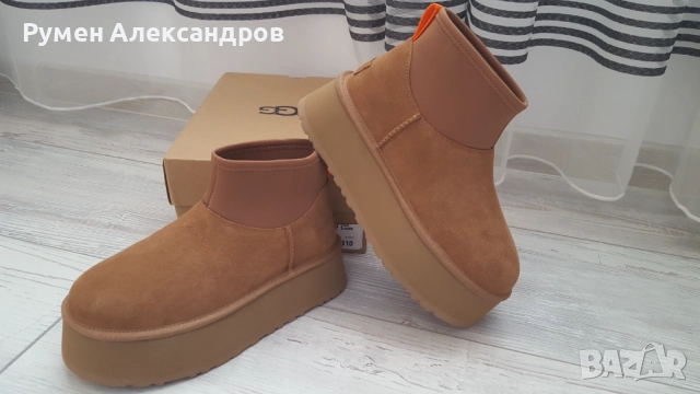 Нови дамски кожени високи боти UGG CLASSIC MINI DIPPER Shestnut р-р 39, снимка 9 - Дамски боти - 52859201
