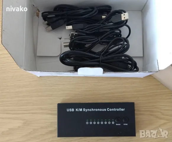 Продавам KVM USB K/M Синхронен суич за до 8 компютъра, споделящ 1 комплект мишка и клавиатура, снимка 2 - Суичове - 50325242