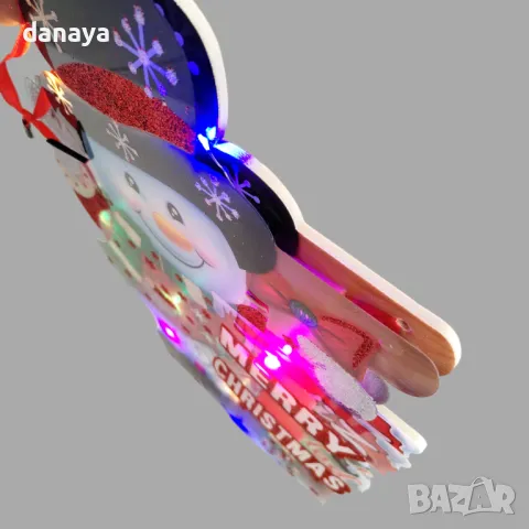 5297 Светеща коледна украса за прозорец стена Merry Christmas, снимка 6 - Декорация за дома - 47522693