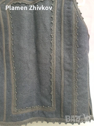 етнографски черен елек с мого гайтани и декорация, снимка 11 - Антикварни и старинни предмети - 53632449