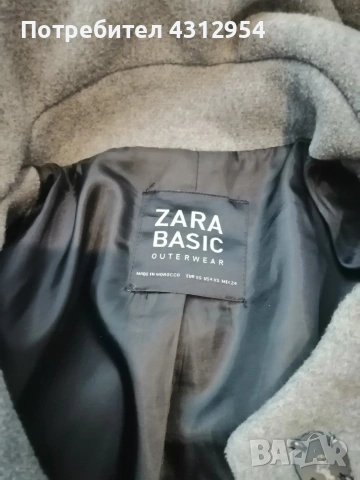 Zara сиво късо палто, снимка 2 - Палта, манта - 53434792