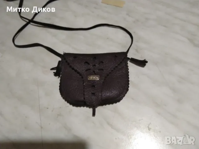 Портфейл калъвче естествена кожа за врата 98х82мм, снимка 2 - Портфейли, портмонета - 49797131