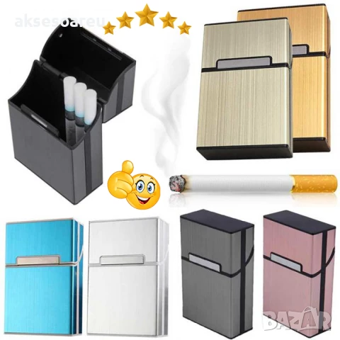 Кутия табакера за цигари за 80 мм, метална кутия с магнитен капак, снимка 17 - Табакери - 17213388