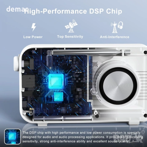 ROCAM Преносимо DAB/DAB+/FM радио, 3000mAH, 2.4" дисплей, Bluetooth 5.0 и Hi-Fi, снимка 3 - Радиокасетофони, транзистори - 53782317