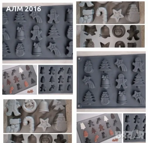 Коледен силиконов молд за малки шоколадчета,мъфини,  бонбони, сладки или фондан