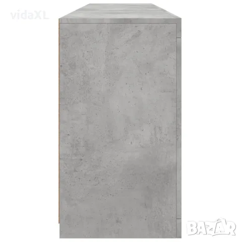 vidaXL Сайдборд с LED светлини, бетонно сив, 162x37x67 см, снимка 8 - Бюфети - 56146789
