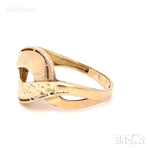 Златен дамски пръстен 2,58гр. 14кр.проба:585 размер:54 модел:29956-1, снимка 2 - Пръстени - 49376827