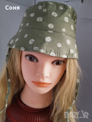 H&M Детска лятна шапка милитъри цвят с периферия 6-12-18 месеца, снимка 2 - Бебешки шапки - 40378728