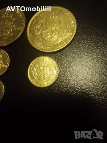 Лот от пет броя реплики позлатени монети 1894г и 1912 г