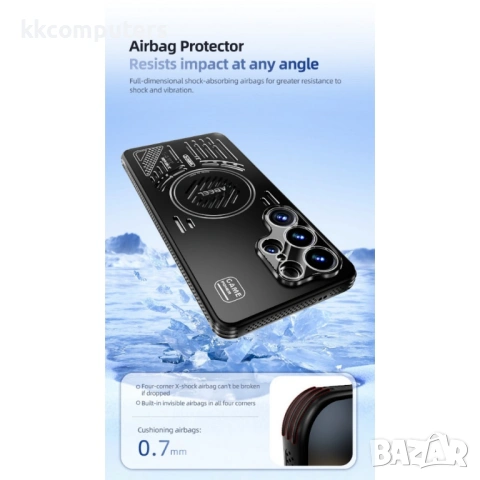 ABEEL Алуминиев Магнитен Калъф за Samsung S26 - PC+TPU, N52 магнит, Вентилация, 5 цвята, снимка 8 - Резервни части за телефони - 53854201