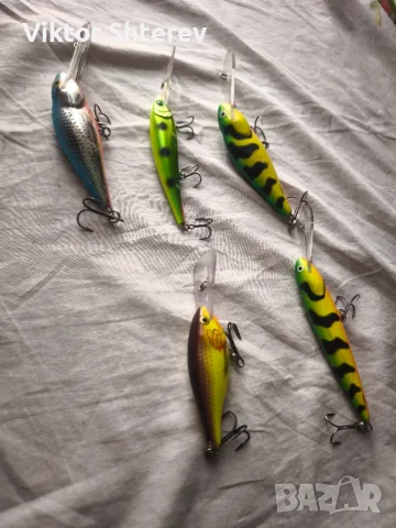 Комплект 5 бр. воблери – 3x Salmo, Rapala, Gold Miner 30, снимка 2 - Такъми - 55979150