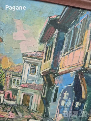 Пейзаж масло - Старият град , снимка 2 - Картини - 56140683
