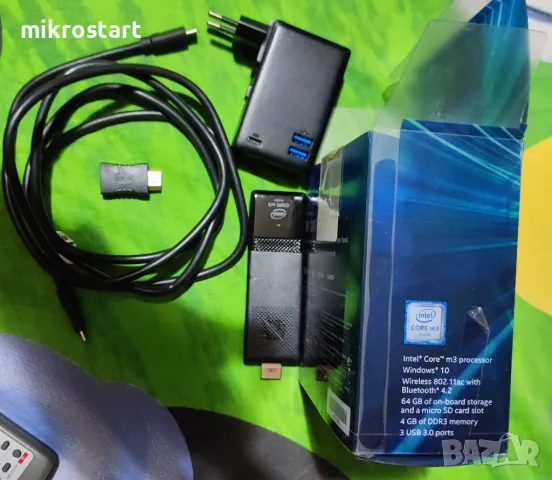 Мини компютър Intel ComputeStick STK2M3W64CC Core m3 /4GB/64GB - бартер