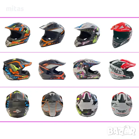 Кросова каска ACEBIKE, Full Face, DOT, Размер: M-L - Вело, Мото, Скутер