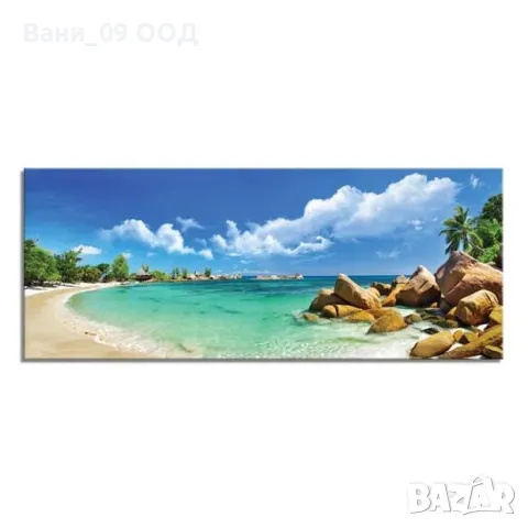 140см! Картина-канава "Самотен плаж", снимка 2 - Картини - 48489195