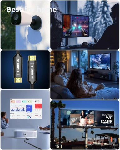 Оптичен HDMI кабел с дължина 65 фута/20 метра, снимка 7 - Друга електроника - 53390246