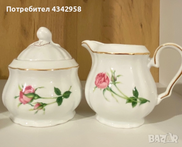 Rose Creamer от Christineholm.1980г. Захарница и каничка за мляко.