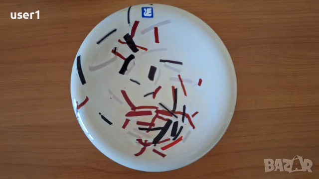 Порцелан, ваза и чиния, комплект, високо качество, снимка 6 - Декорация за дома - 49166356