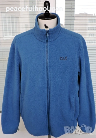 Jack Wolfskin Nanuk Mens Blue Full Zip Outdoor Polar Fleece Jacket Size XL
