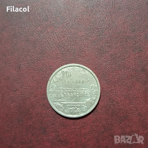 Френска Полинезия 2 франка 1965 г., снимка 2 - Нумизматика и бонистика - 52788122