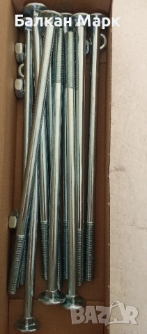 Коларски болтове с гайки – 10x240, DIN 603, поцинковани,10бр. (внос от Германия) 