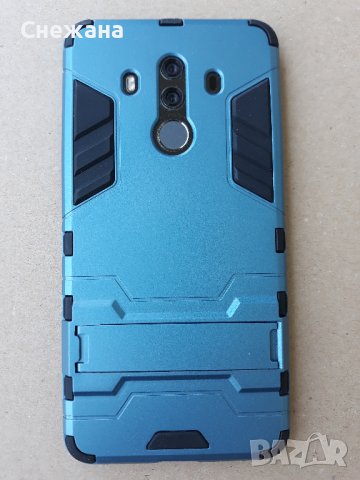 Huawei Mate 10 pro - Противоударен хибриден силиконов протектор,  Navyblue, с държач, снимка 2 - Калъфи, кейсове - 41653280