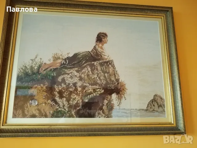 Гоблен,, Момичето на скалата, снимка 3 - Други стоки за дома - 49444693