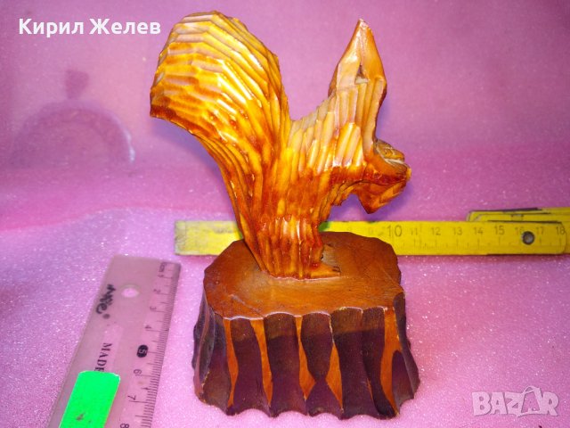 СТАРА РУСКА ФИГУРА КАТЕРИЧКА ЛИПОВО ДЪРВО СКУЛПТУРА ХУДОЖЕСТВЕНА РЪЧНА ИЗРАБОТКА ЛАКИРАНА СССР 42822, снимка 2 - Статуетки - 44186632