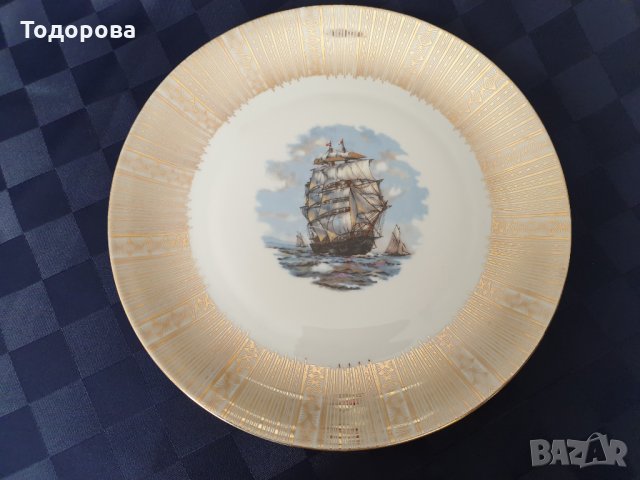 Порцеланова чиния-Бавария с богата позлата