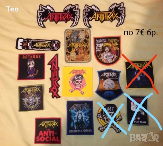 Нашивки на траш метълите Антракс / Anthrax (НАМАЛЕНИЕ), снимка 2 - Други - 52977023