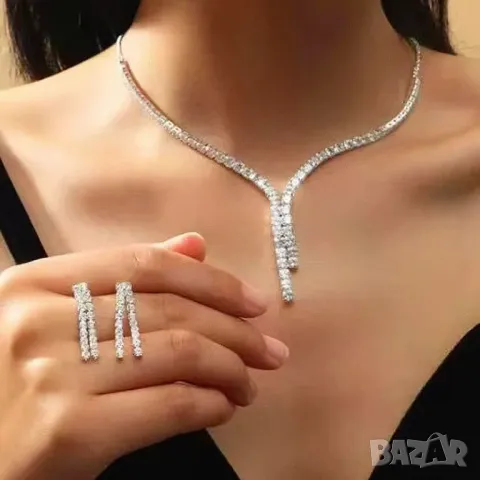 Сватбен комплект, колие и обеци комплект, бал