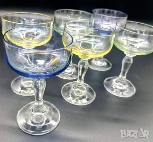 Чаши цветно стъкло - хамелеон -Франция. , снимка 6 - Чаши - 48896223