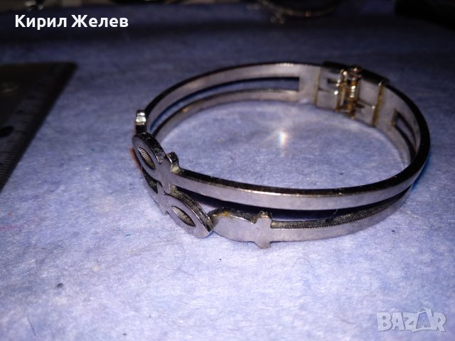 КРАСИВА СРЕБРИСТА ВИНТИДЖ АРТ ГРИВНА от БЛАГОРОДНА НЕРЪЖДАЕМА СТОМАНА 38049, снимка 5 - Гривни - 40811909