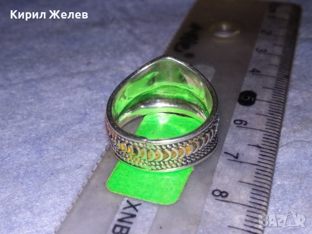 СТАРИНЕН СРЕБЪРЕН ПРЪСТЕН ВИСОКА ПРОБА СРЕБРО УНИКАЛНА МАЙСТОРСКА РЪЧНА ИЗРАБОТКА 37460, снимка 8 - Антикварни и старинни предмети - 40475747