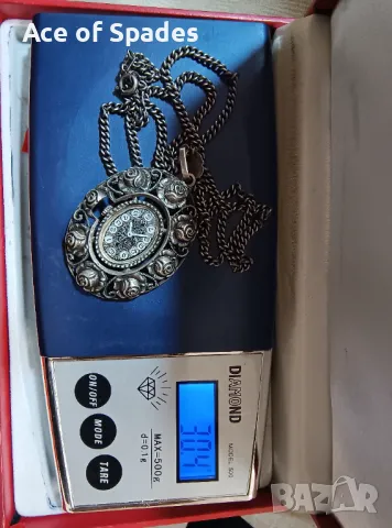 Красиво Сребърно Дамско Колие Часовник , снимка 11 - Колиета, медальони, синджири - 50093179