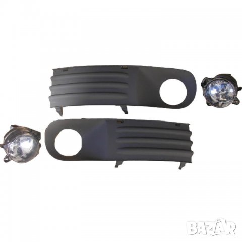 Комплект лампи и решетки за халогени за броня VW TRANSPORTER T5 CARAVELLE 2003-2010, снимка 1