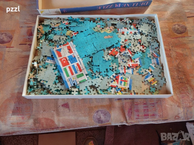 Пъзел "World Map” Ravensburger 1971г. 1500 части, снимка 2 - Пъзели - 53698712