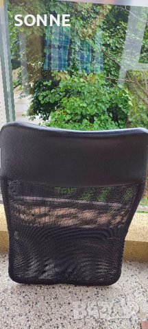 Oблегалка за стол – черна мрежа и еко кожа, снимка 11 - Столове - 42204682