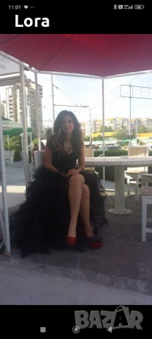 Абитуриентска рокля / черна със пайети / дълга / Стоян Радичев 