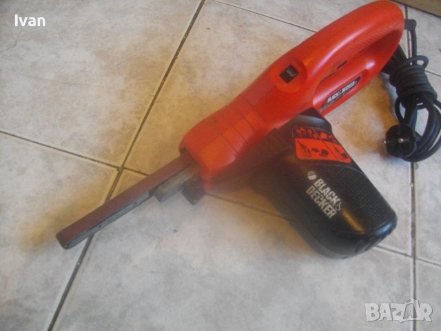 Black Decker KA293E-Английски Мини Лентов Шлайф-Ел.Пила-350 W-ОТЛИЧЕН-Шлайфане Труднодостъпни Места, снимка 4 - Други инструменти - 42444011