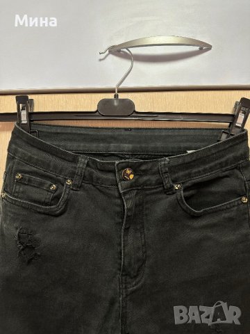 Черни накъсани дънки, снимка 3 - Дънки - 39390490