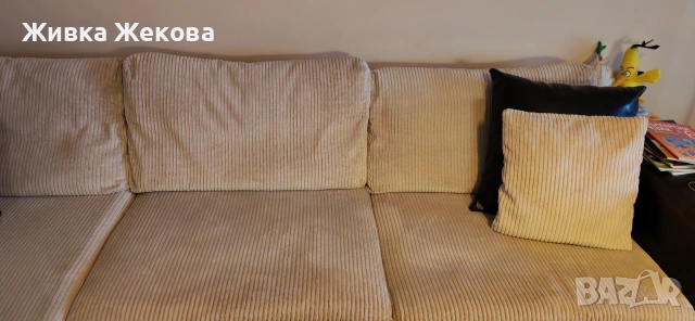 диван кадифе и кожа спешно, снимка 5 - Дивани и мека мебел - 53752387