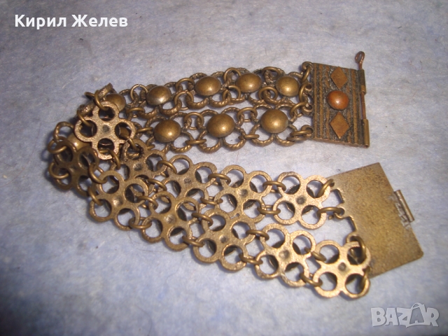 19 ВЕК ВЪЗРОЖДЕНСКА БРОНЗОВА ЕТНОГРАФСКА ГРИВНА РЪЧНА МАЙСТОРСКА СТАРА ИЗРАБОТКА НАКИТ УНИКАТ 27123, снимка 7 - Антикварни и старинни предмети - 36060617